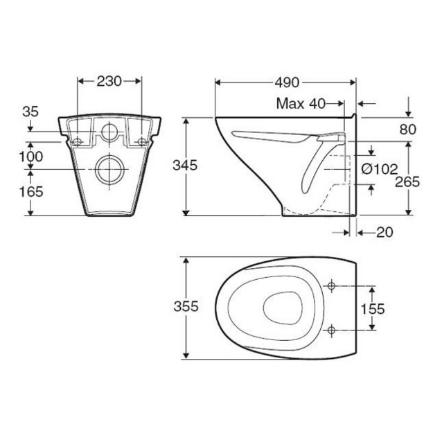 IFO SIGN pakabinamas unitazas 2/4 ltr., baltas