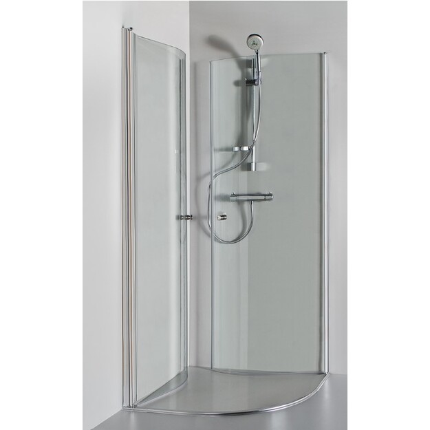 Standartinė, pusapvalė du&scaron;o kabina KATARINA 90x90x190 , skaidrus st. , RAL9005 juoda matinė ,