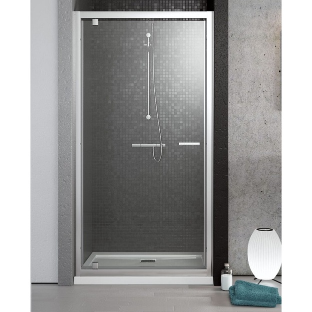 Du&scaron;o durys Radaway Twist DW 90, 885-910 x1900, stiklas skaidrus