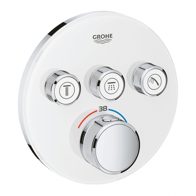 Vir&scaron;tinkinė termostatinio mai&scaron;ytuvo dalis Grohe Grohtherm SmartControl, 3 valdikliai, baltas
