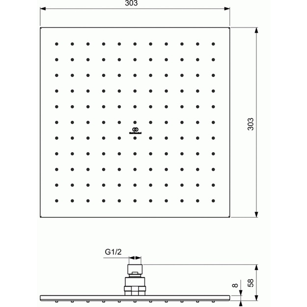 Ideal Standard potinkinė 300 mm du&scaron;o galva JOY, chromas