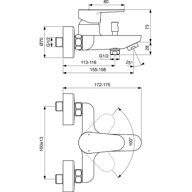 Ideal Standard Cerafine O vonios/du&scaron;o mai&scaron;ytuvas, juodas matinis