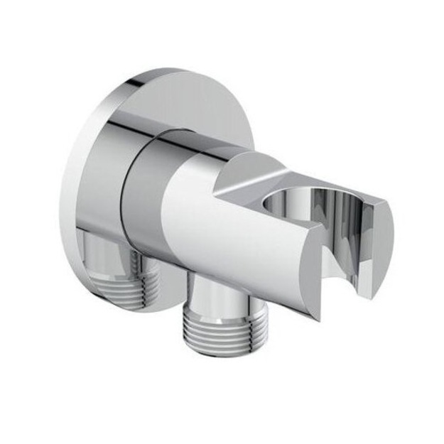 Ideal Standard du&scaron;o žarnos pajungimo alkūnė su laikikliu, chromas