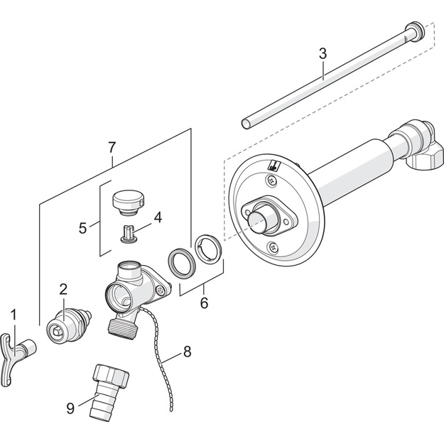 Neuž&scaron;ąlantis lauko čiaupas DN15, L 250-450 mm