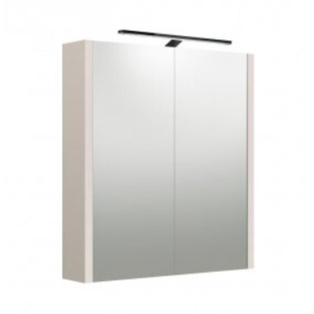 Veidrodinė spintelė su juodu &scaron;viestuvu, pilkas URBAN ka&scaron;myras, 60 cm