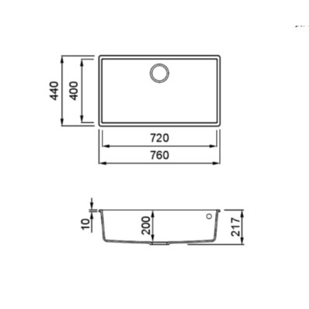 Granitinė plautuvė ELLECI  QUADRA  130 79x50 balta 68 J016171