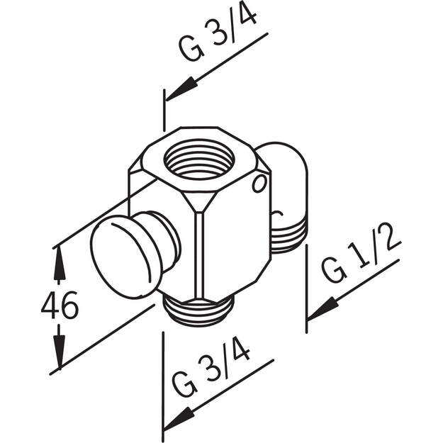 Automatinis vonios/du&scaron;o perjungiklis (diverteris) 3/4 