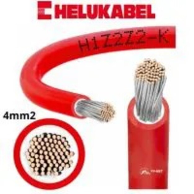 Solar kabelis MG WIRES EN 50618 4,00 mm2 Q H1Z2Z2-K 100 metrų raudonas
