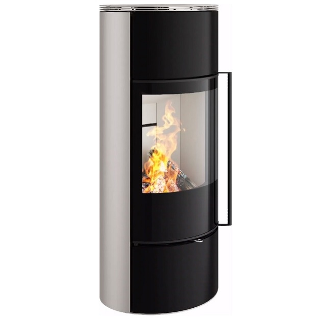 Plieninė krosnelė Spartherm Senso L, lenktu stiklu, juodos/perlo spalvos, RLA