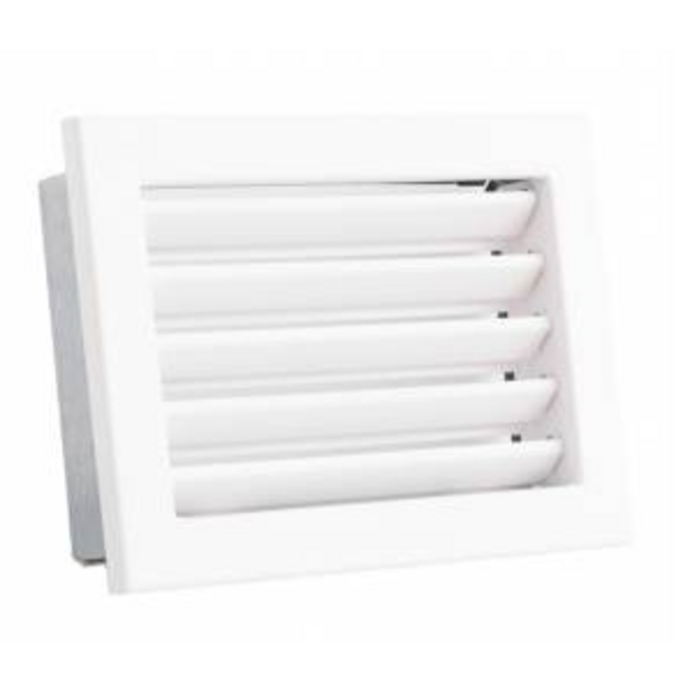 Grotelės VENTLAB 200x145, fiksuotos žaliuzės, baltos