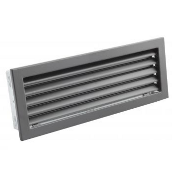 Grotelės VENTLAB 325x195, fiksuotos žaliuzės, juodos