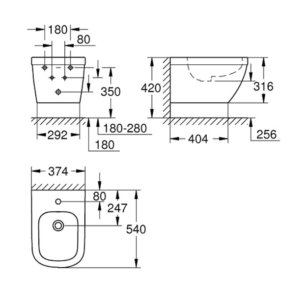 Grohe Euro Ceramic pakabinama bide min uzskomas kiekis 12 vnt