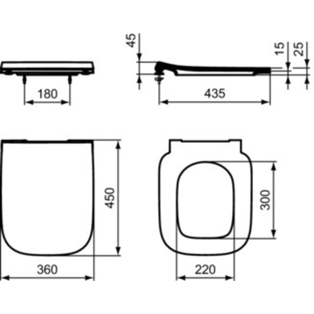WC dangtis Ideal Standard i.life B su Soft close, plonas, baltas