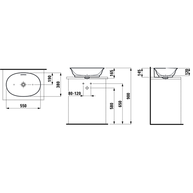 Laufen THE NEW CLASSIC praustuvas-dubuo 55 x 38 x 14,5 cm, su perlaja