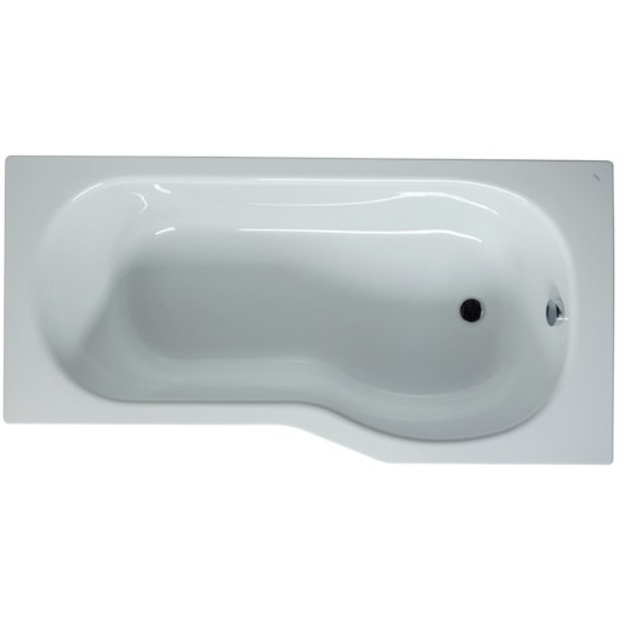 Jika TIGO asimetrinė vonia 160 &times; 80/70 montavimui su uždengimu, de&scaron;ininė, be kojelių, 185l, balta