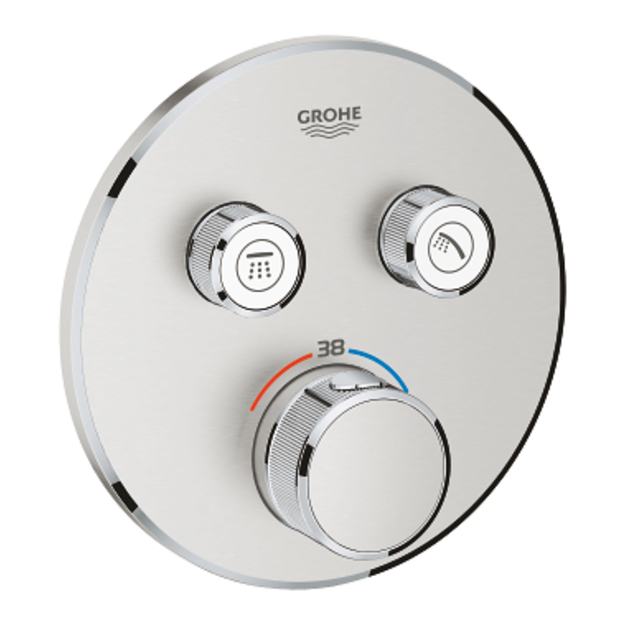 Vir&scaron;tinkinė du&scaron;o mai&scaron;ytuvo dalis Grohtherm SmartControl, 2 valdikliai, supersteel