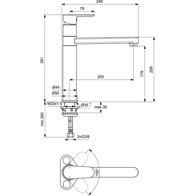 Ideal Standard Cerafine O plautuvės mai&scaron;ytuvas, matinė juoda