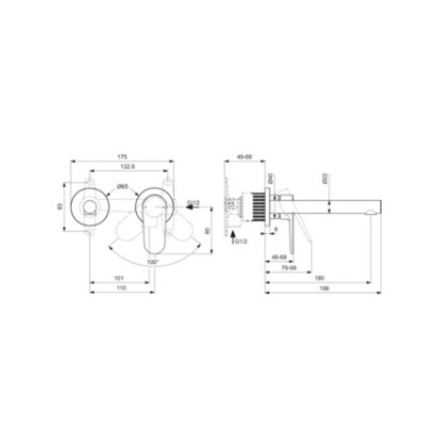 Potinkinis praustuvo mai&scaron;ytuvas Ideal Standard CeraLife O, 180 mm snapas, chromas