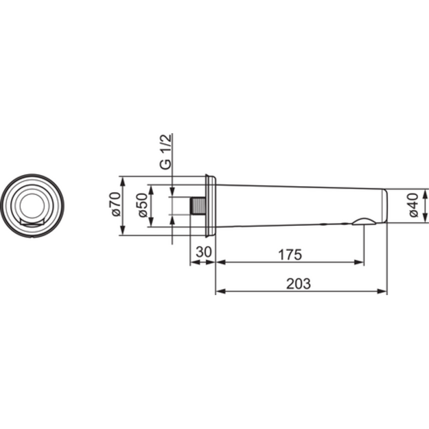 Bekontaktinis praustuvo mai&scaron;ytuvas i&scaron; sienos Electra 3V, L-203mm, chromas