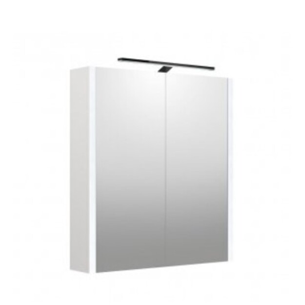 Veidrodinė spintelė su juodu &scaron;viestuvu, URBAN  balta matinė, 60 cm