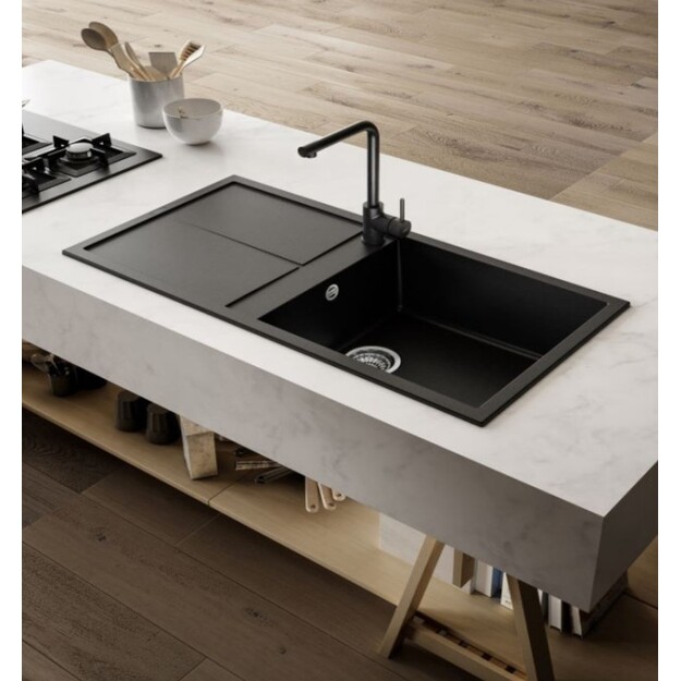 Granitinė plautuvė ELLECI  UNICO 125 65X50 juoda 40 J016200