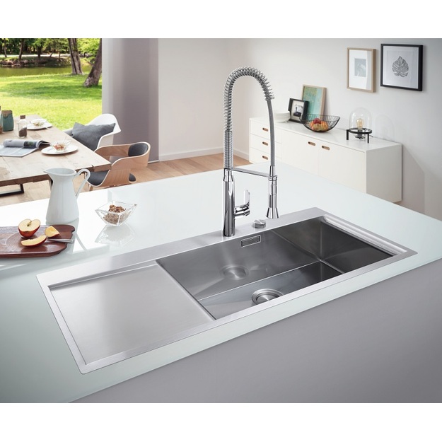 Grohe nerūdijančio plieno plautuvė K1000, 710 x40 cm, dubuo de&scaron;inėje
