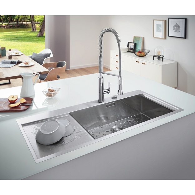 Grohe nerūdijančio plieno plautuvė K1000, 710 x40 cm, dubuo de&scaron;inėje