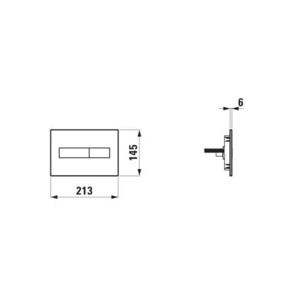 Nuleidimo mygtukas INEO HORIZON, Dual Flush, juodas matinis
