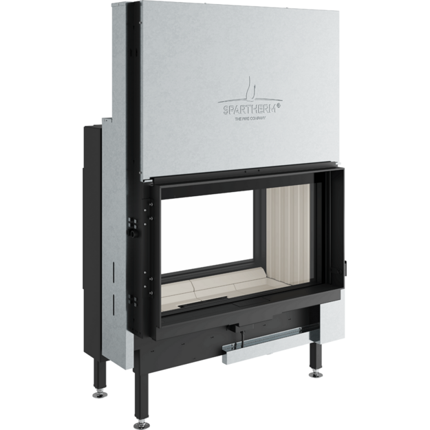 Plieninis židinio ugniakuras Spartherm Premium V-FD-87h, dviem fasadais