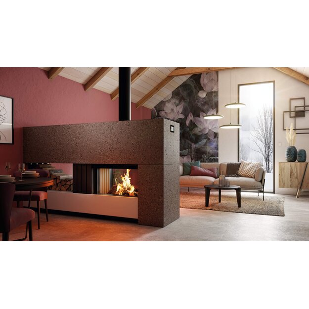Plieninis židinio ugniakuras Spartherm Premium V-FD-87h, dviem fasadais