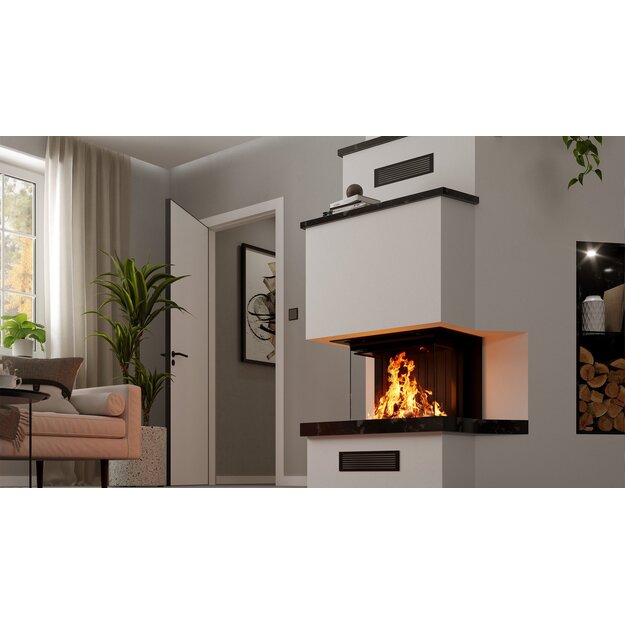 Plieninis židinio ugniakuras Spartherm Premium A-3RL-60h, &oslash; 200 mm, trimis stiklais