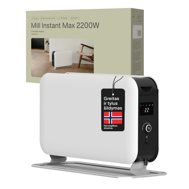 Konvekcinis &scaron;ildytuvas Mill Instant Max Led 2200W, LED ekranas, baltas