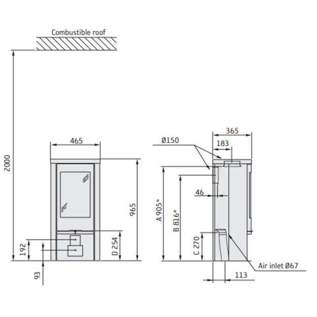 Krosnelė CONTURA 820T Style juoda sp. su muilo akmens apdaila (998460, 203117)