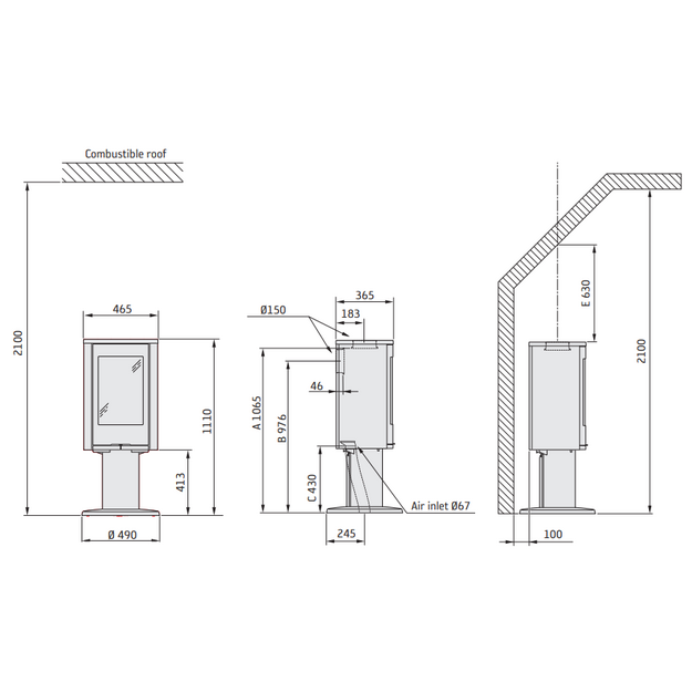 Krosnelė CONTURA C870G:2 Style, korpusas juodos spalvos, kompl (998493, 998660, 203149)