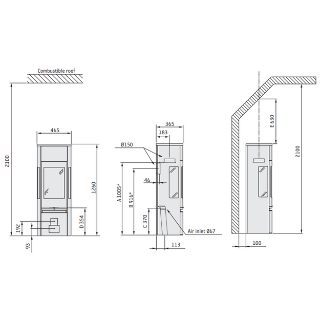 Krosnelė CONTURA C896G:3 Style, korpusas juodos spalvos, kompl (998485, 203150, 998655)