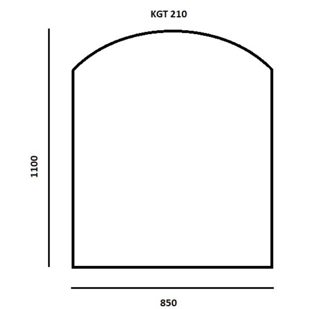 Grūdintas stiklas po židiniu ar krosnele 6mm, arkinis &scaron;lifuotais kra&scaron;tais 850x1100