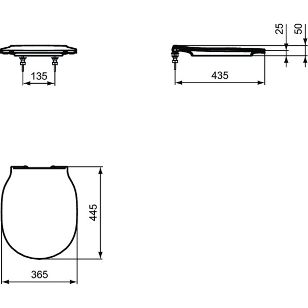 WC dangtis IDEAL STANDARD Connect air, lėtai nusileidžiantis, greitai nuimamas