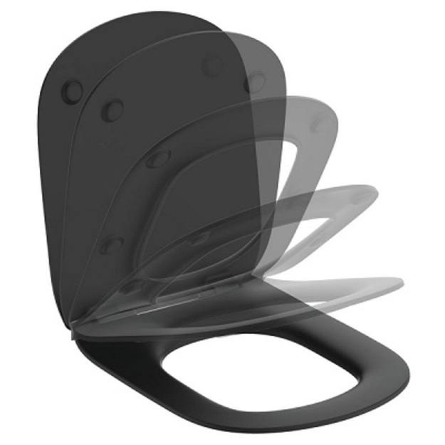 Unitazo sėdynė su dangčiu, (unitazui T0082V3) soft-close, juodas