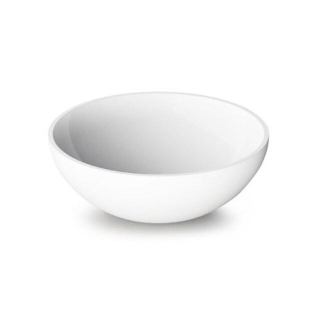Pastatomas akmens masės praustuvas PAA Round On 410 mm pločio, aukstis 140 mm, balta spalva