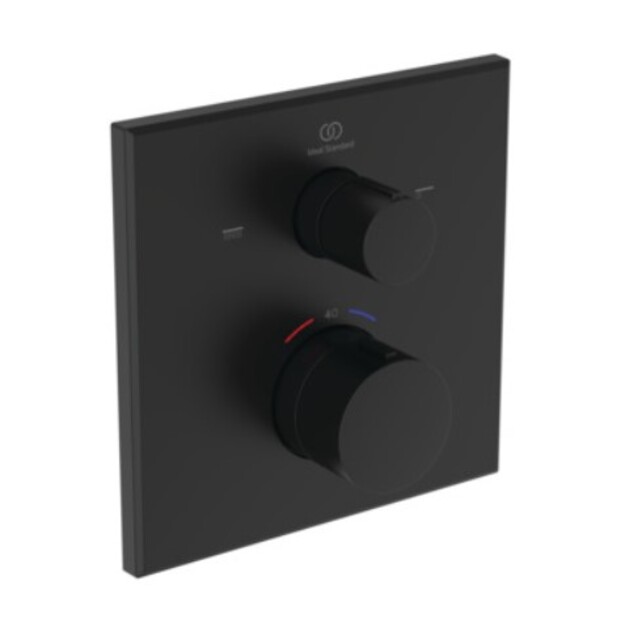 Ideal Standard Ceratherm 100 potinkinio termostatinio vonios/du&scaron;o mai&scaron;ytuvo vir&scaron;tinkinė dalis, kvadratinė matinė juoda