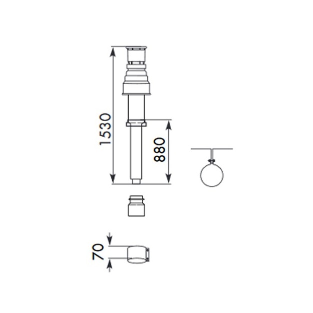 Vaillant vertikalus dūmtraukis d80/125 mm
