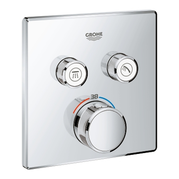 Vir&scaron;tinkinė du&scaron;o mai&scaron;ytuvo Grohtherm Smartcontrol dalis, 2 valdikliai, chromas