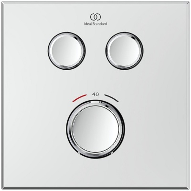 Ideal Standard Ceratherm Navigo potinkinė termostatinė sistema: 300x300 mm metalinė galva, rankinis du&scaron;as, 1/2 alkūnė