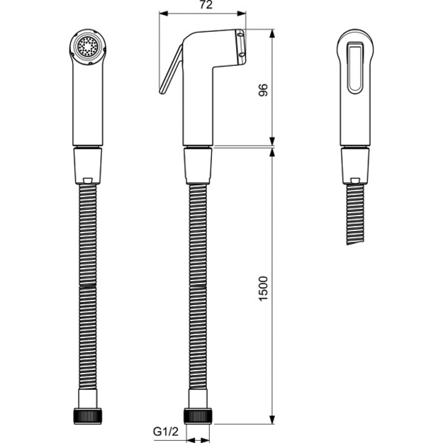 Bidė du&scaron;elis su metaline žarna 1500 mm, chromas