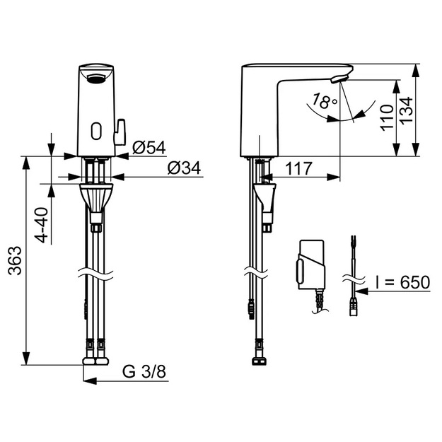 Praustuvo mai&scaron;ytuvas Oras Electra Safety, 3 V, BLUETOOTH, juodas matinis