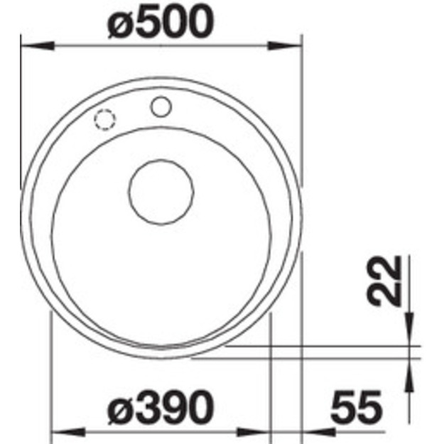 Plautuvė BLANCORIONA 45, 500 mm, aliuminio metalinė spalva