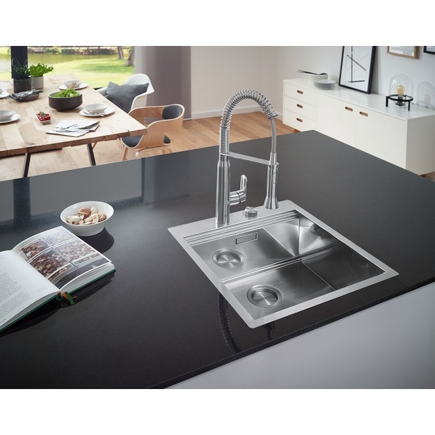 Grohe nerūdijančio plieno plautuvė K800, dubuo 46,2 x 40 cm
