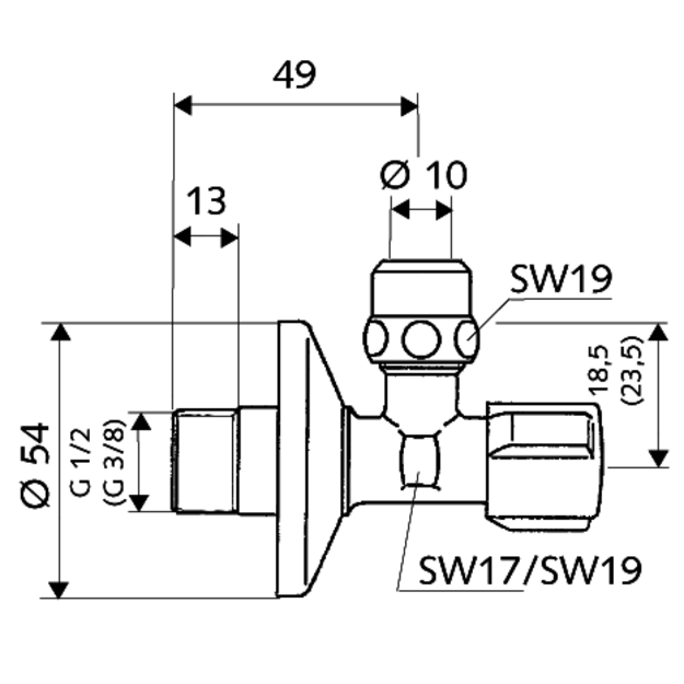 SCHELL ventilis  kamp.vamzdelio pajung.1/2 x10