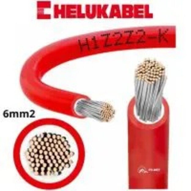 Solar kabelis  MG WIRES EN 50618 6,00 mm2 Q H1Z2Z2-K 100 metrų raudonas