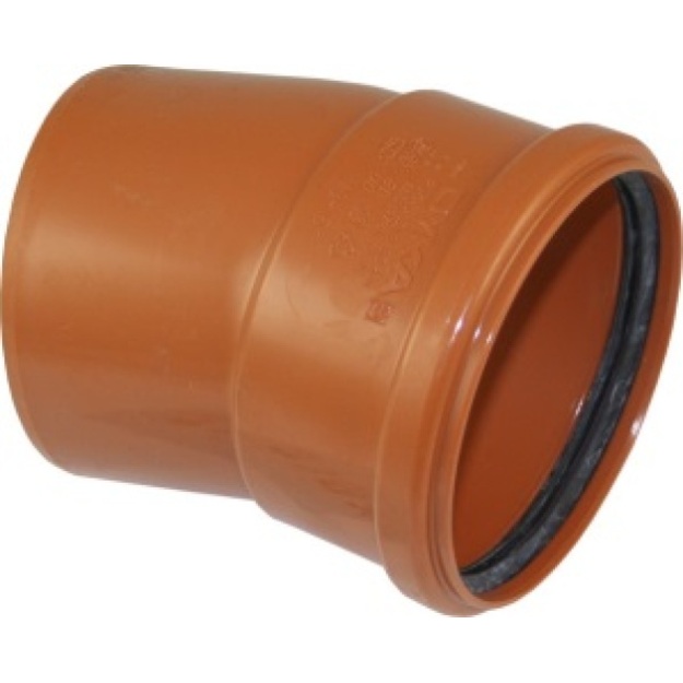 Lauko kanaliz. PVC alkūnė 110/15&deg;